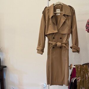 Abercrombie & Fitch Double-Breasted Tan Trench Coat